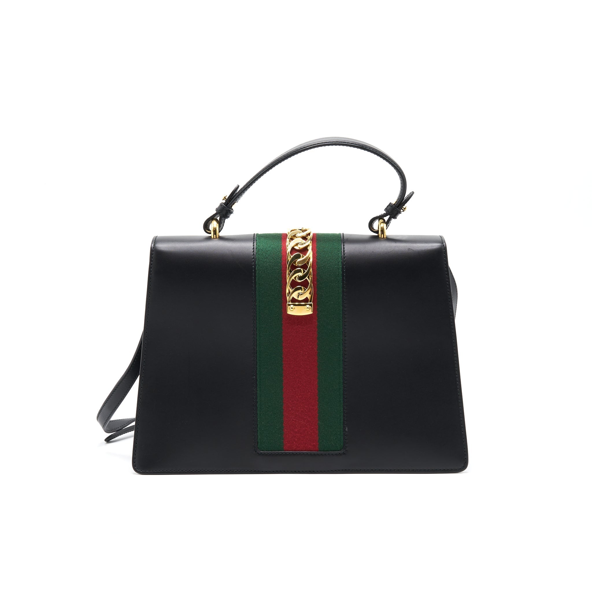 GUCCI SYLVIE MEDIUM TOTE BAG BLACK GHW