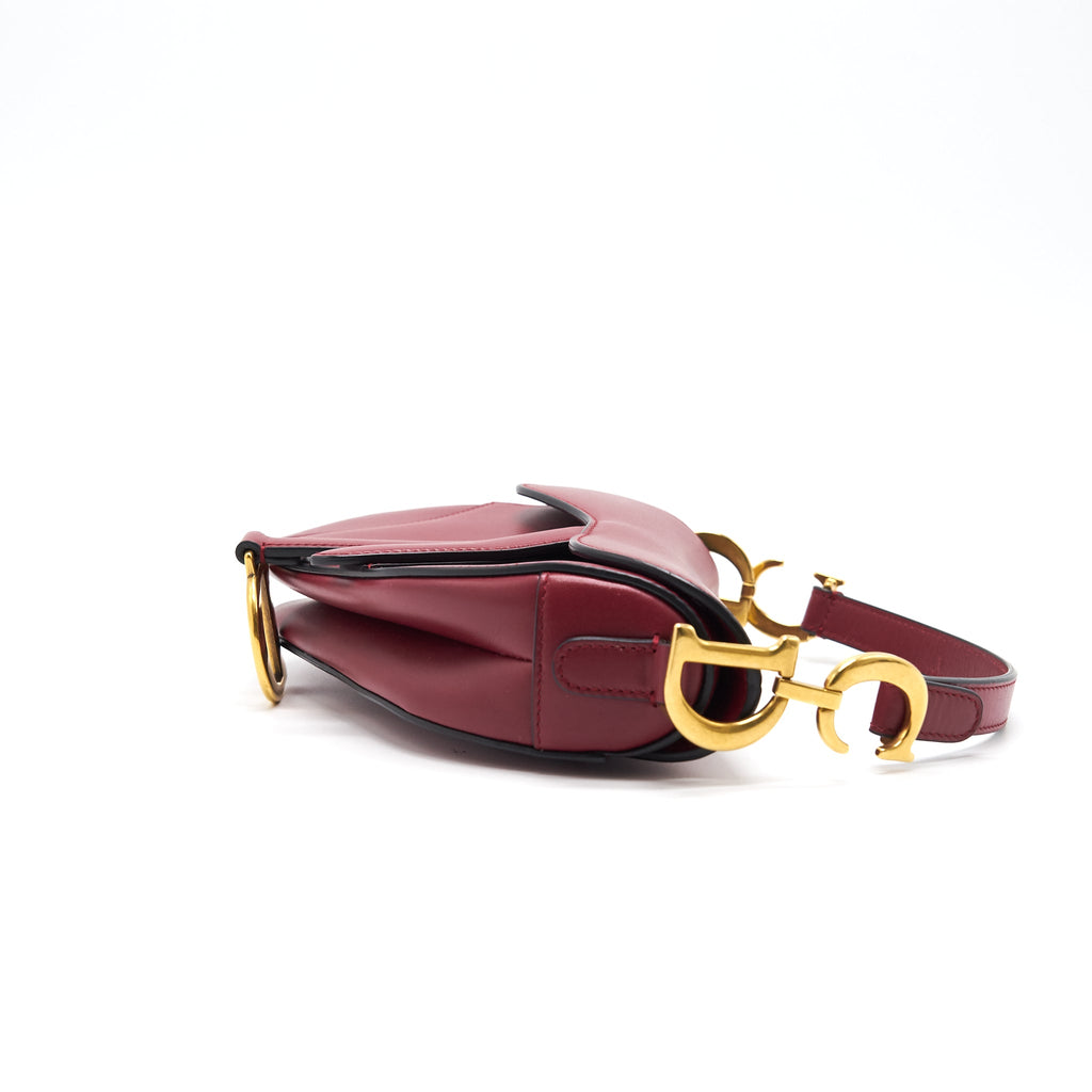 CHRISTIAN DIOR MINI SADDLE RED CALFSKIN