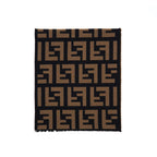 Fendi FF Logo Scarf Wool and Silk Scarf
