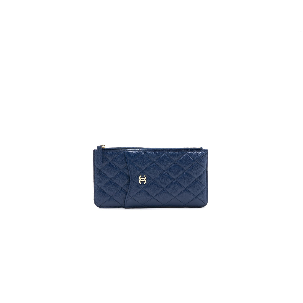 CHANEL PHONE POUCH CAVIAR NAVY BLUE