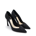 CHRISTIAN DIOR GLITTER PUMP HIGH HEELS BLACK SIZE 38
