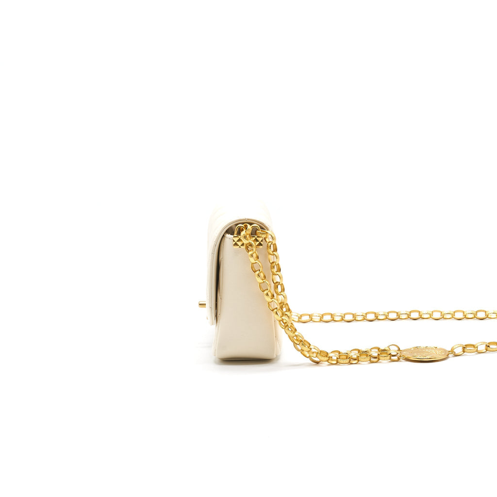 CHANEL SMALL FLAP BAG Lambskin Ecru
