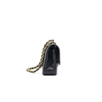 CHANEL MEDIUM CLASSIC DOUBLE FLAP CAVIER Black and gold