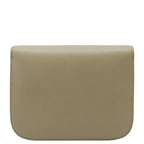 CELINE Classic Box Medium  Leather Flap Shoulder Bag Griege