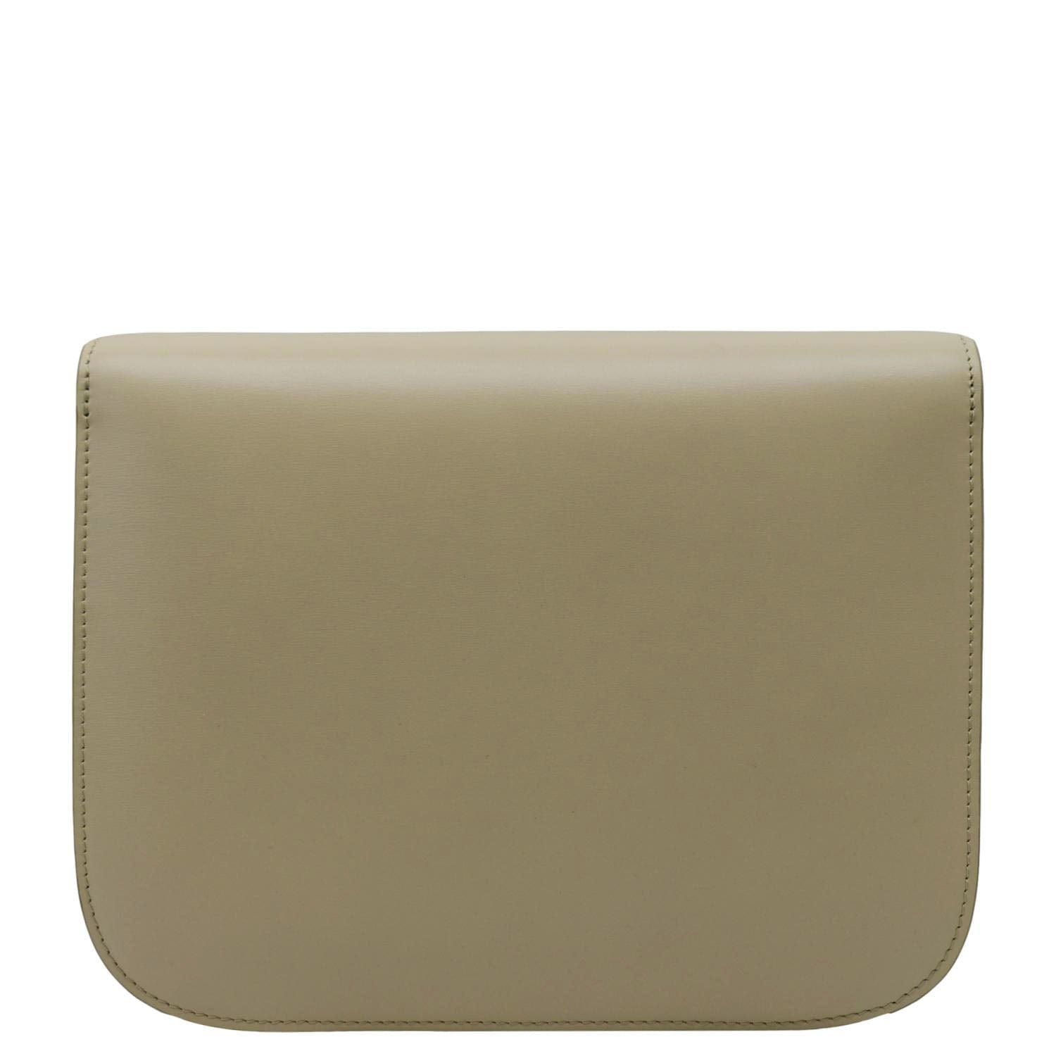 CELINE Classic Box Medium  Leather Flap Shoulder Bag Griege