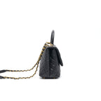 CHANEL CAVIER MEDIUM COCO HANDLE FLAP BAG BLACK