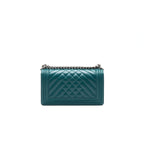 CHANEL LE BOY CHEVRON CALFSKIN PEACOCK GREEN