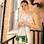 Fendi Light Green Satin Sequin Paillettes Shiny Nappa Mini Baguette 1997