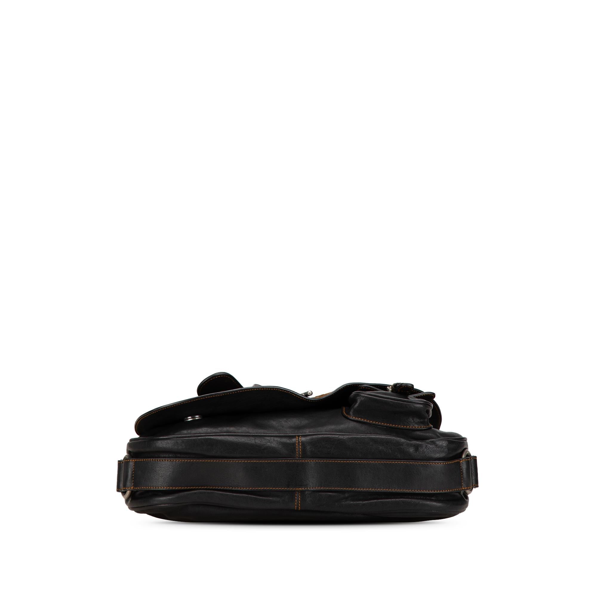 Dior Calfskin Gaucho Double Saddle Shoulder Bag (SHG-XIEEW1)