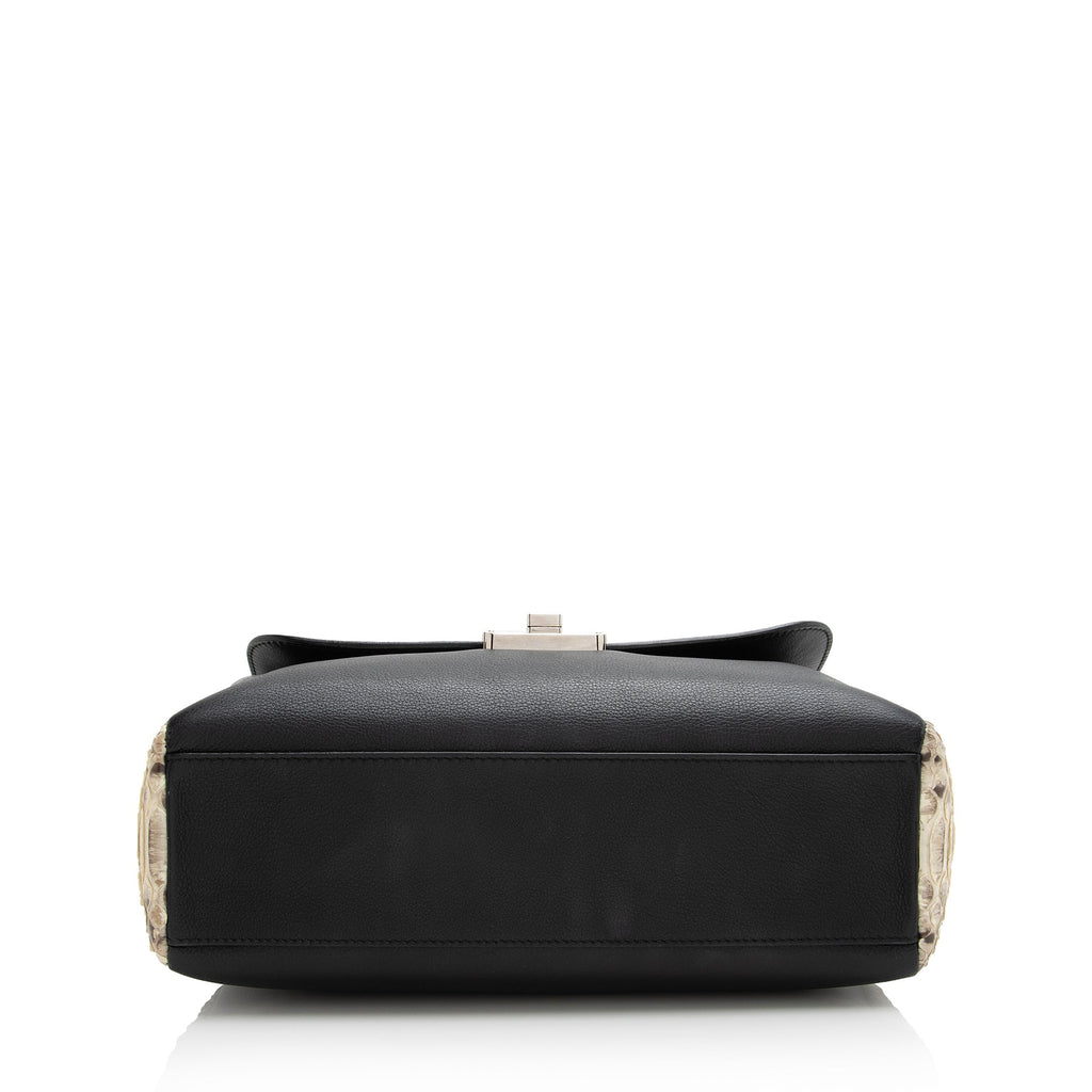 Dior Calfskin Python Diorling Large Shoulder Bag (SHF-22330)