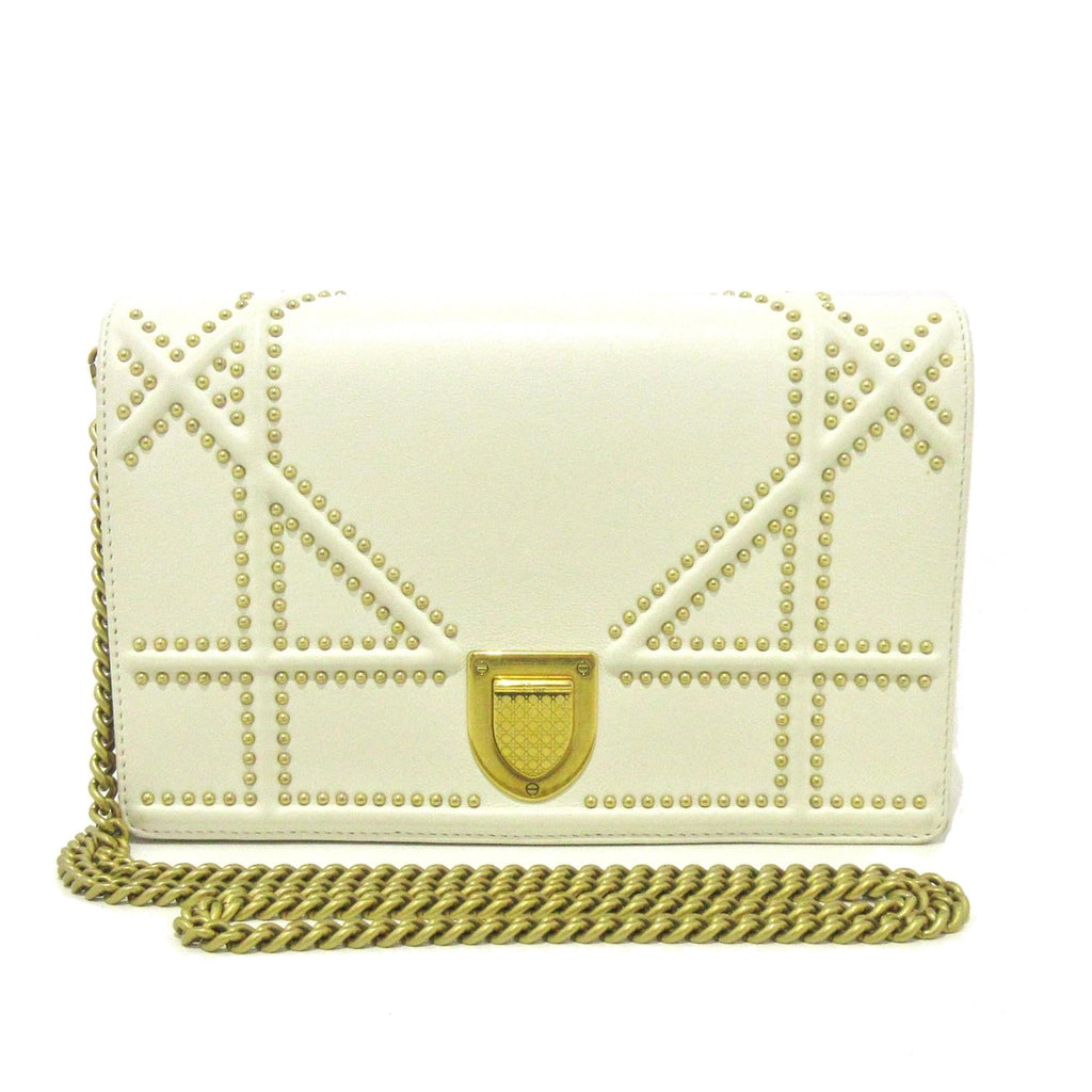 Dior Calfskin Studded Diorama Wallet on Chain (SHG-nJ2Okp)