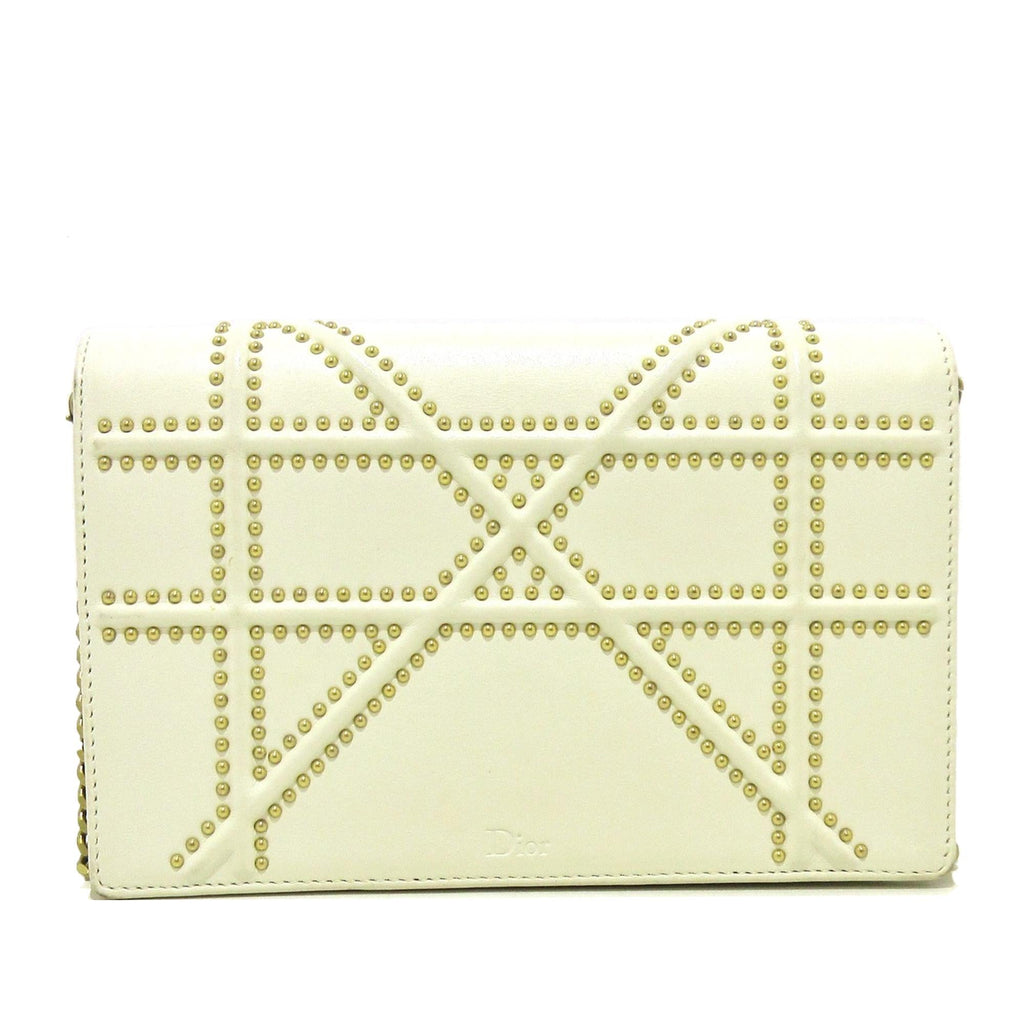 Dior Calfskin Studded Diorama Wallet on Chain (SHG-nJ2Okp)