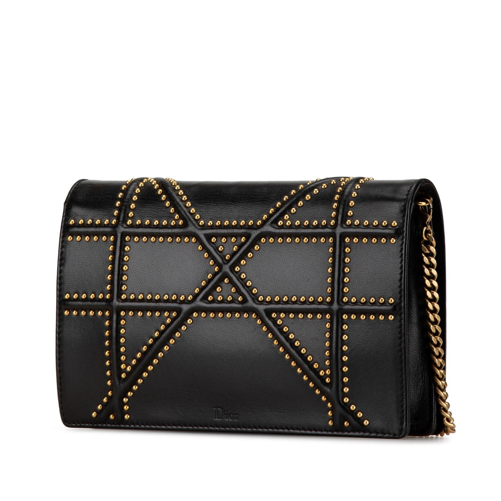 Dior Calfskin Studded Diorama Wallet on Chain (SHG-3HE9MF)