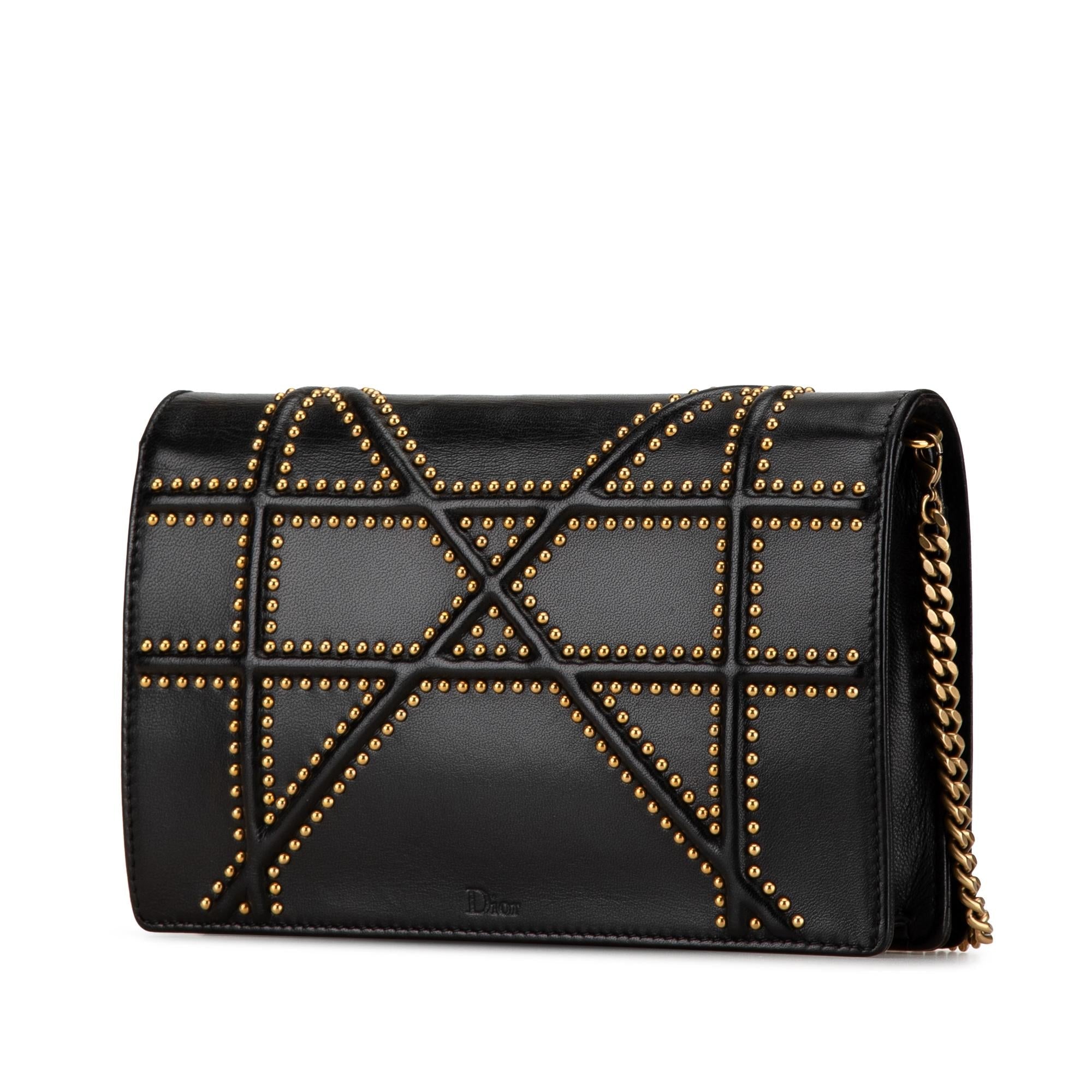 Dior Calfskin Studded Diorama Wallet on Chain (SHG-3HE9MF)