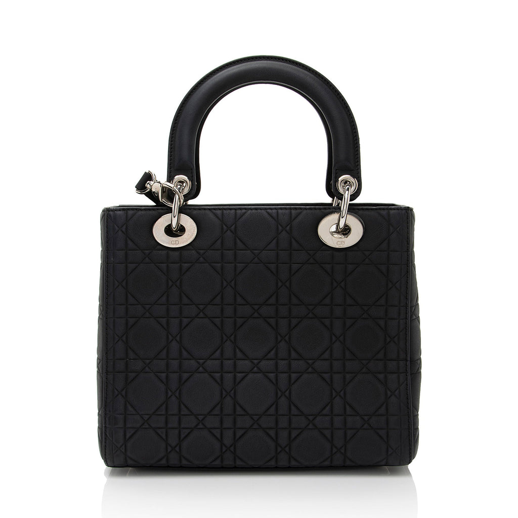 Dior Calfskin Ultra Matte Lady Dior Medium Tote (SHF-7DzMp8)