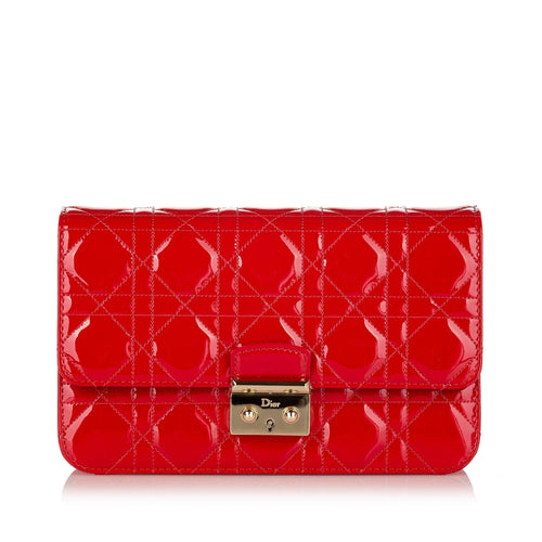 Dior Cannage Miss Dior Promenade Chain Leather Crossbody Bag (SHG-23861)