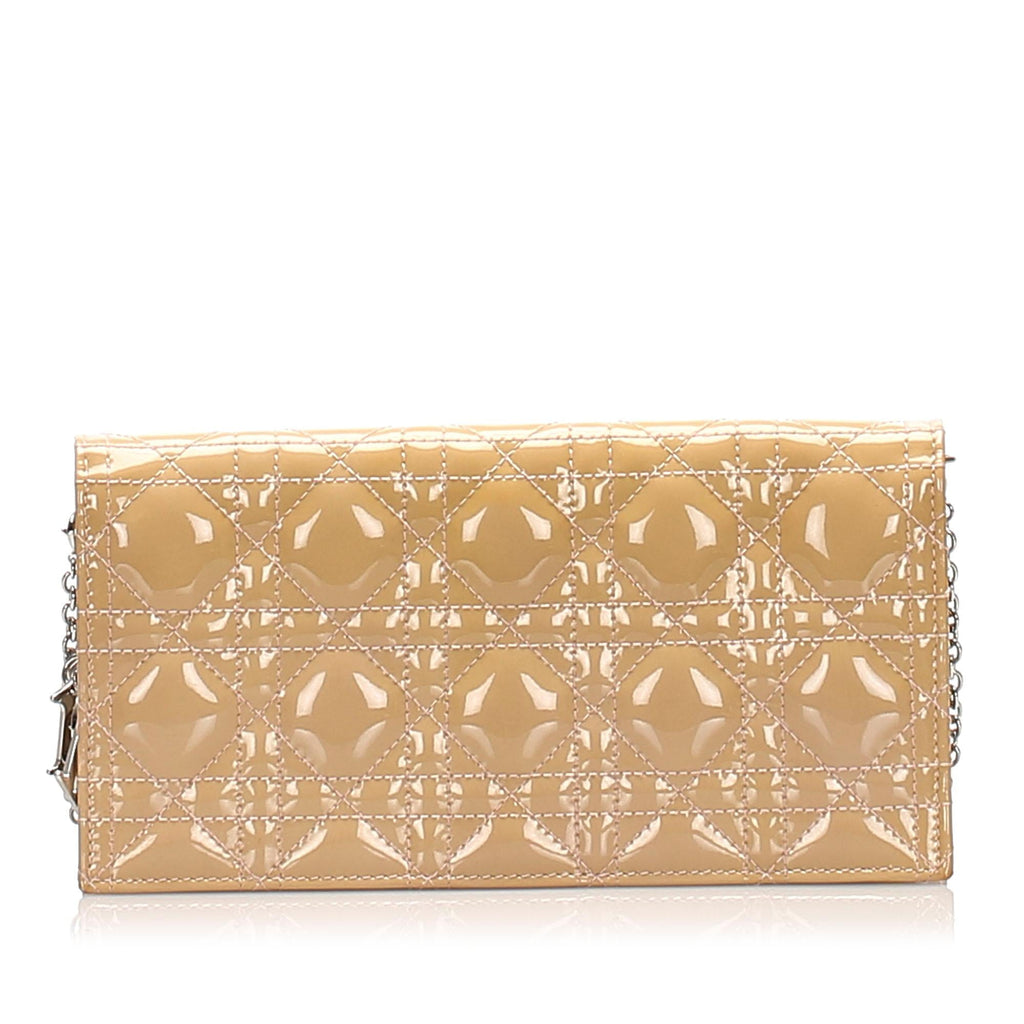 Dior Cannage Patent Leather Wallet on Chain (SHG-13774)
