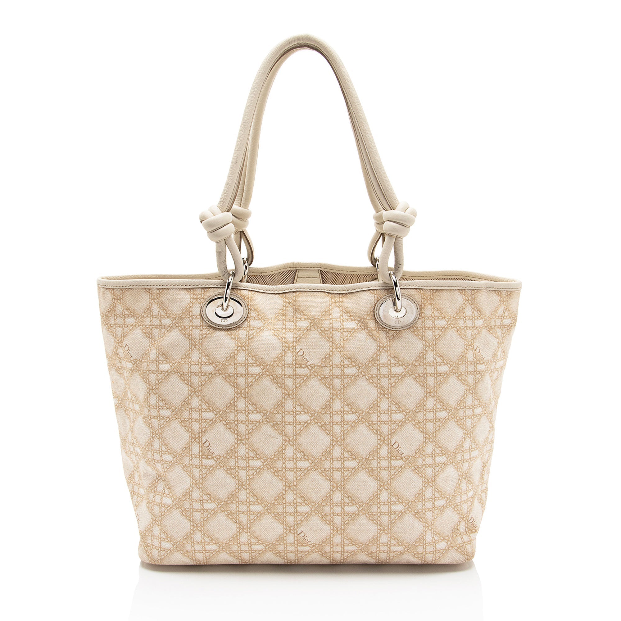 Dior Canvas Knot Cherie Shopping Tote (SHF-87QxeJ)