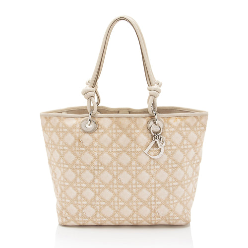 Dior Canvas Knot Cherie Shopping Tote (SHF-87QxeJ)