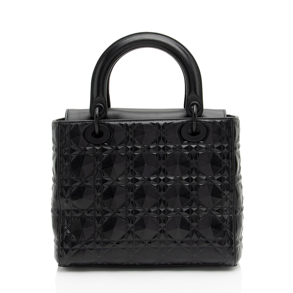 Dior Diamond Calfskin Lady Dior Medium Tote (SHF-39Dale)