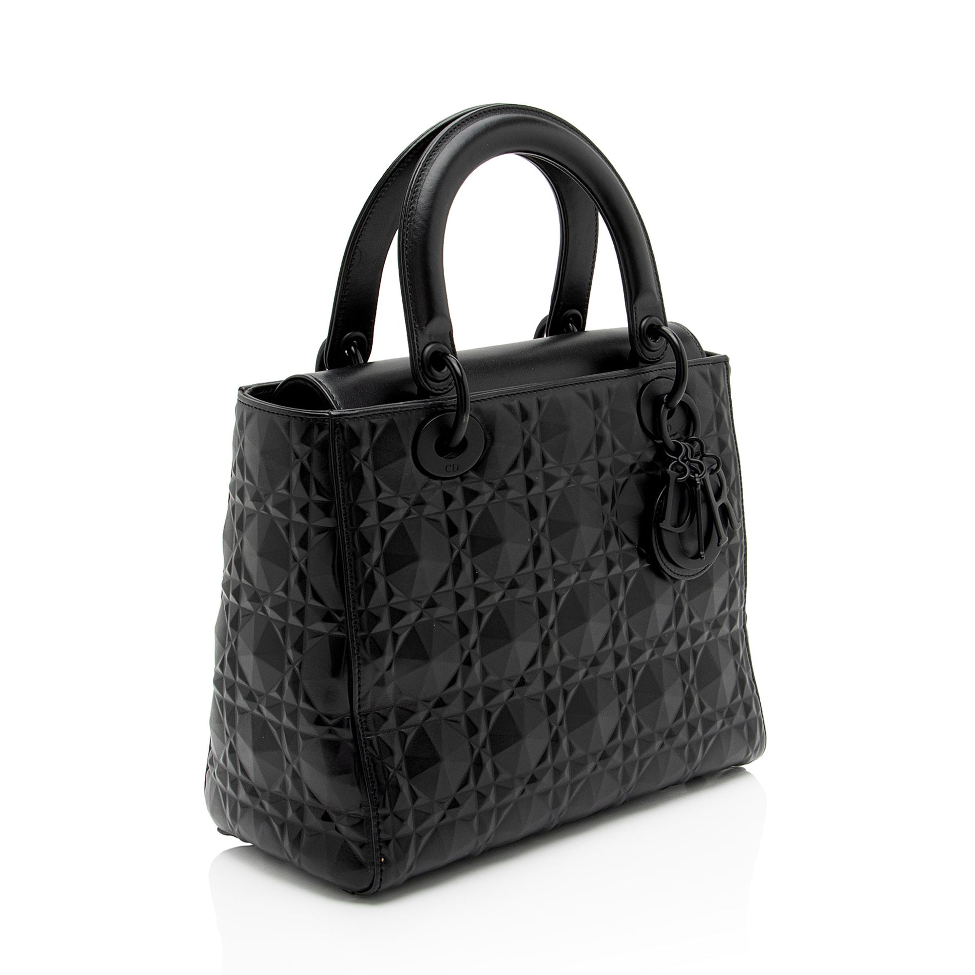 Dior Diamond Calfskin Lady Dior Medium Tote (SHF-39Dale)