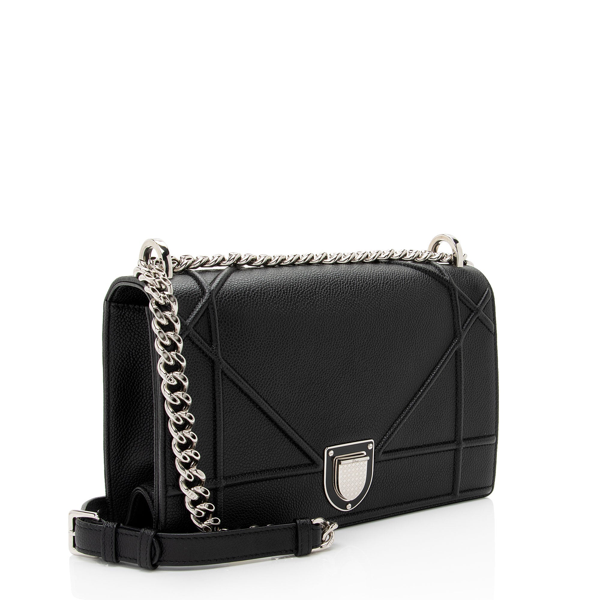 Dior Grained Leather Diorama Medium Shoulder Bag (SHF-KzIqLT)