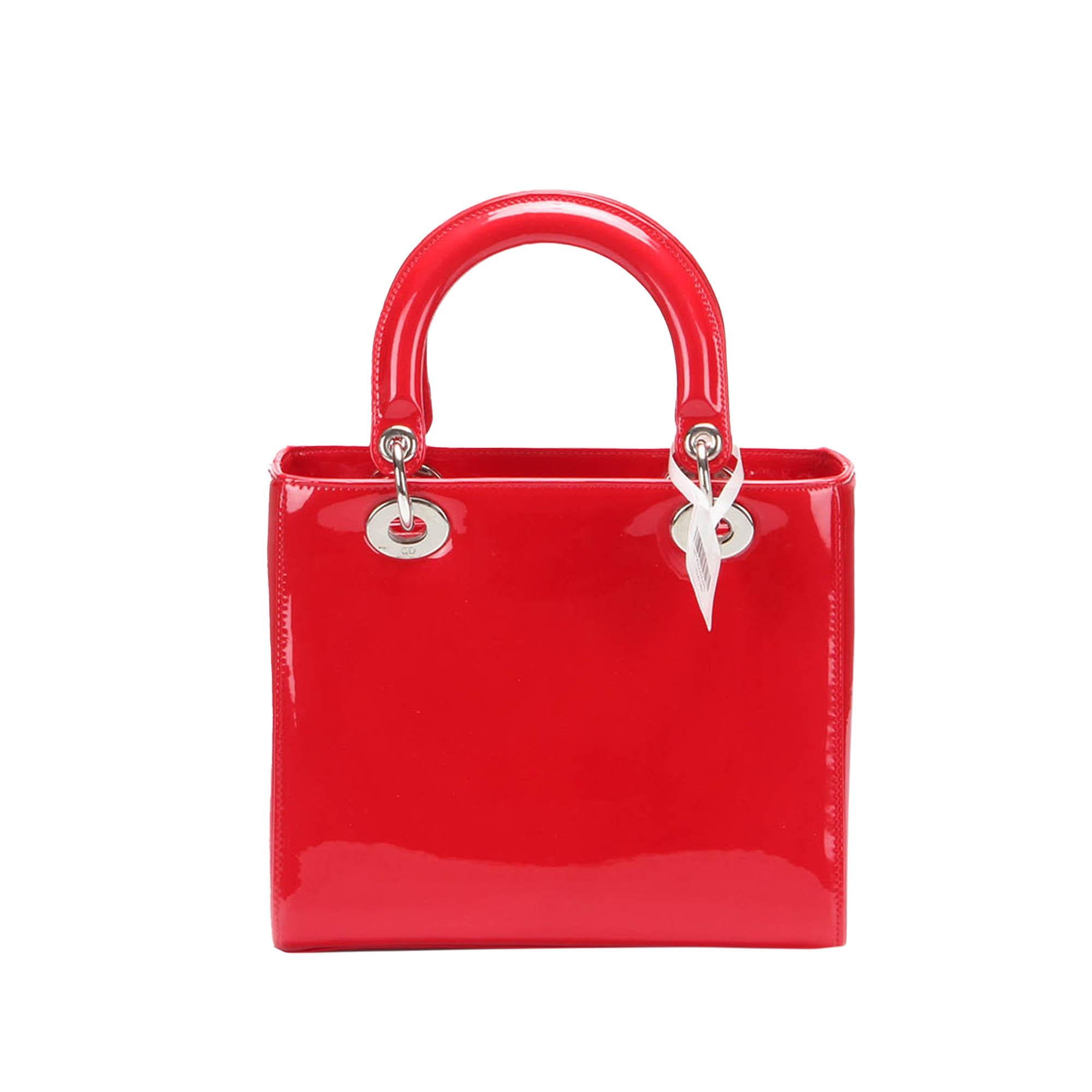 Dior Lady Dior Patent Leather Satchel (SHG-jr9q1s)