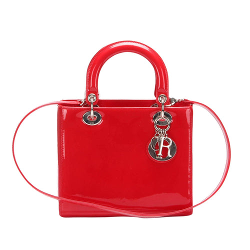 Dior Lady Dior Patent Leather Satchel (SHG-jr9q1s)