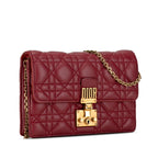 Dior Lambskin Cannage DiorAddict Wallet on Chain (SHG-ZucAi9)