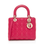 Dior Lambskin Lady Dior Medium Tote (SHF-i1fx7x)