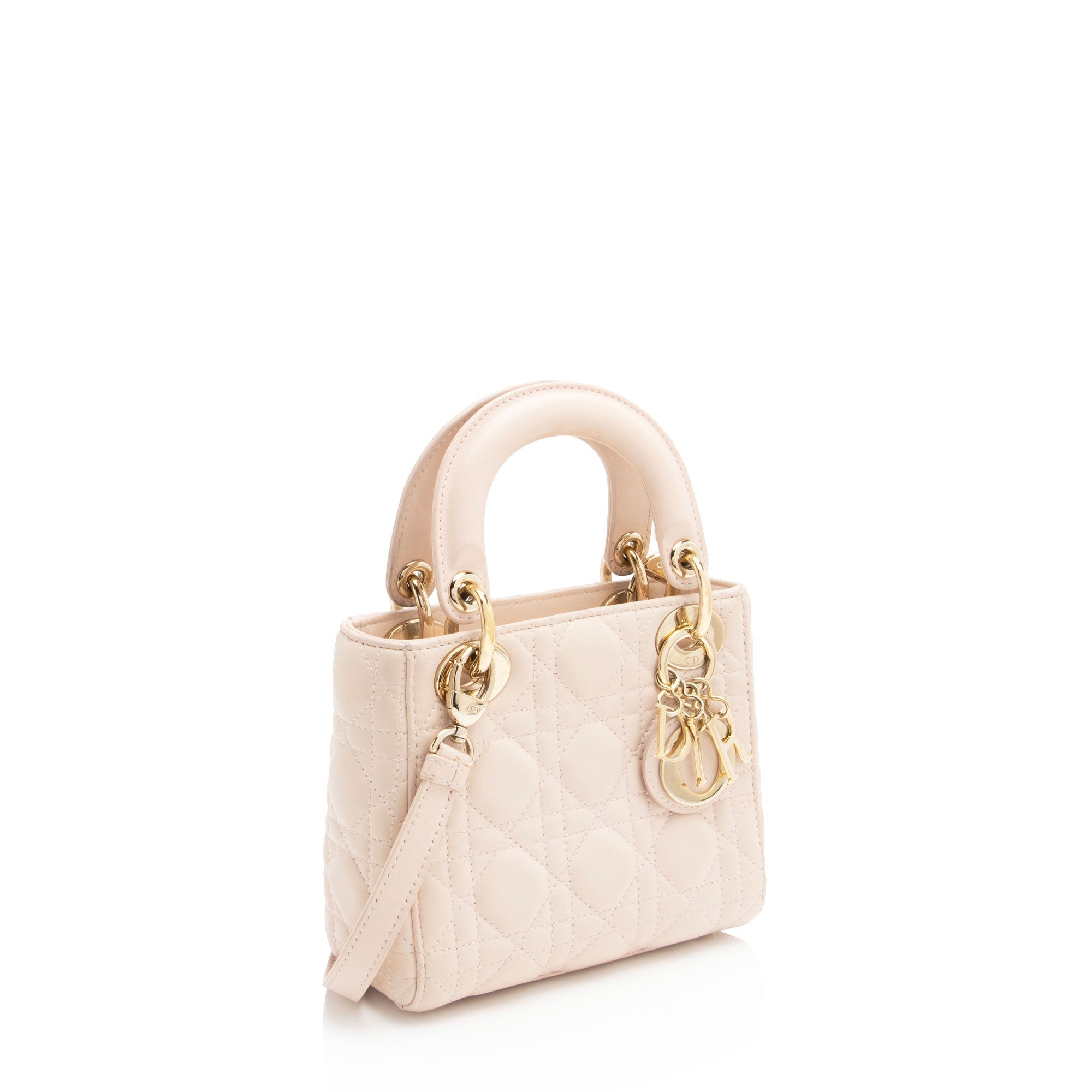 Dior Lambskin Lady Dior Mini Tote (SHF-TFr3Vt)
