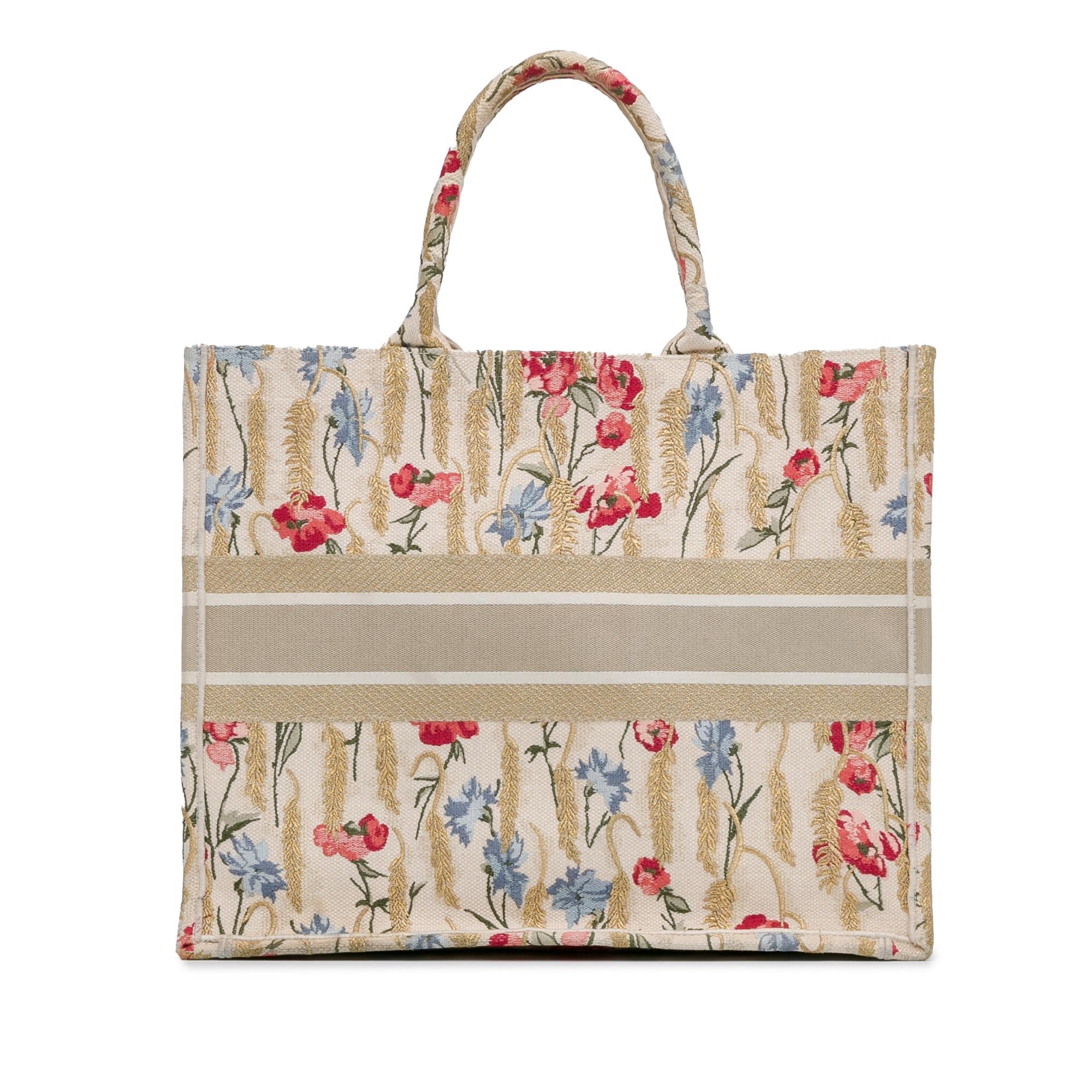 Dior Large Embroidered Hibiscus Book Tote (SHG-jZD0DI)