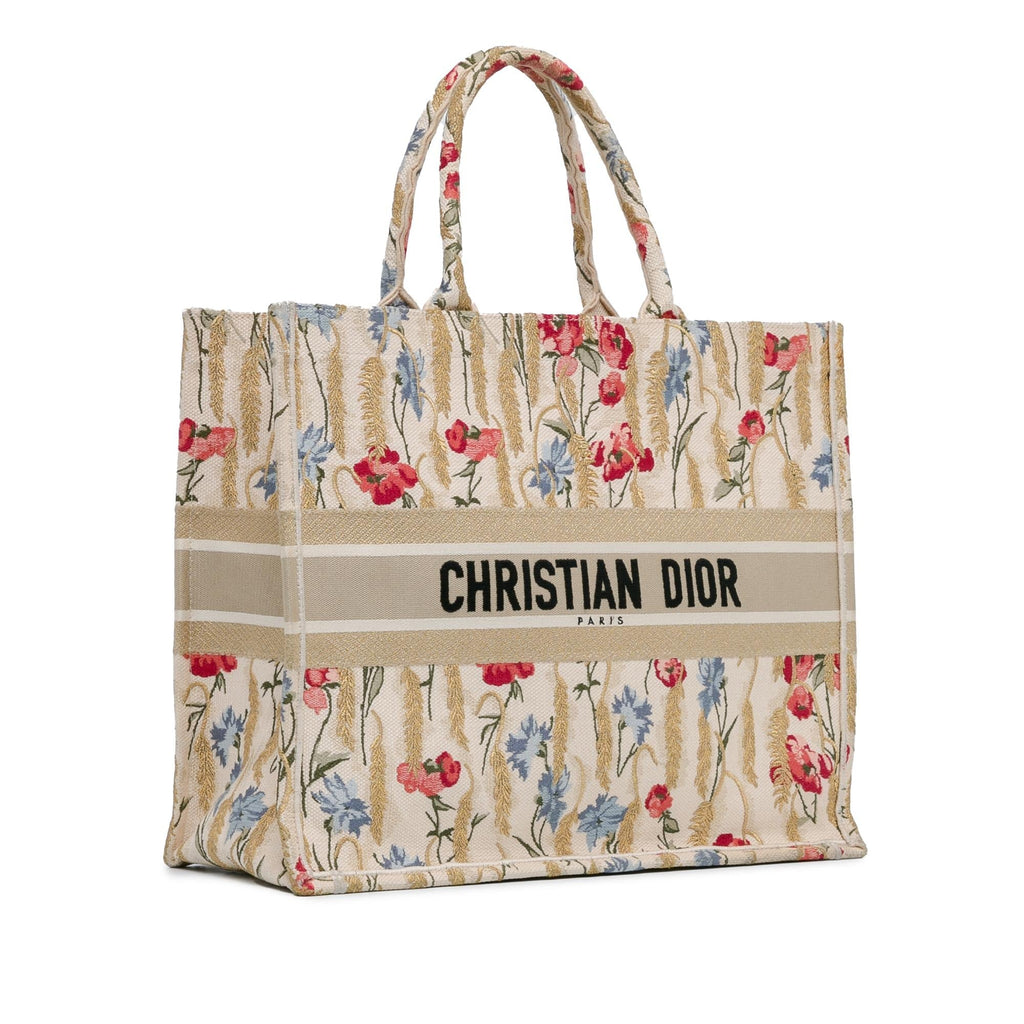 Dior Large Embroidered Hibiscus Book Tote (SHG-jZD0DI)