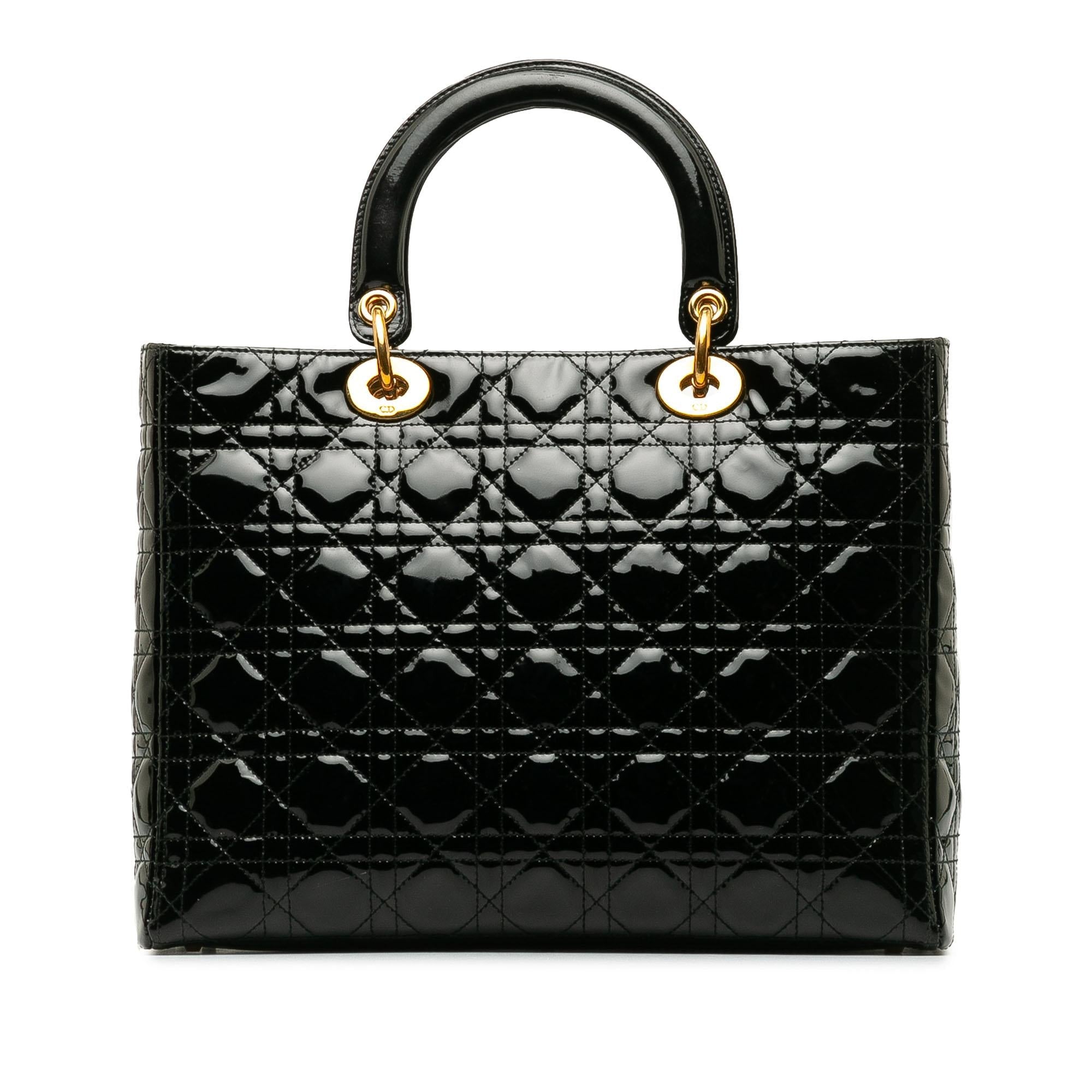 Dior Large Patent Cannage Lady Dior (SHG-LBSYp7)