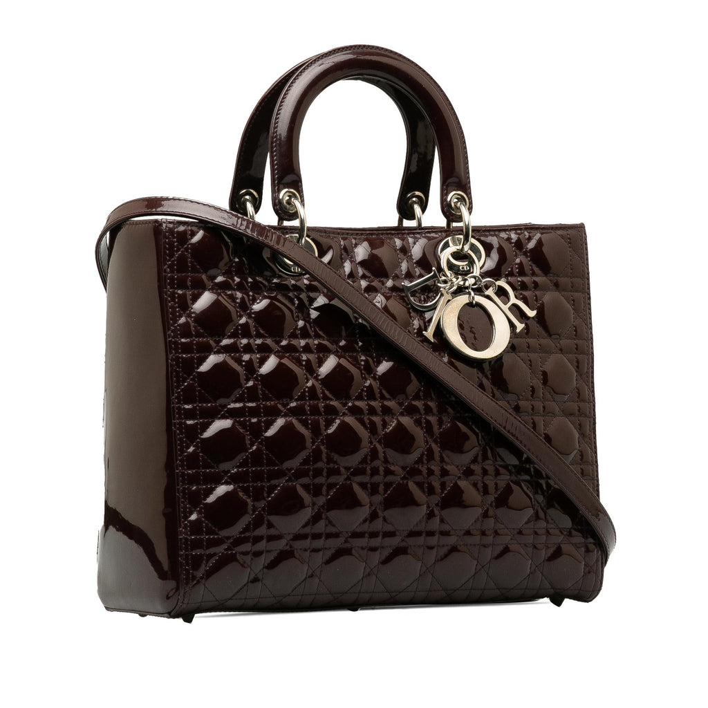 Dior Large Patent Cannage Lady Dior (SHG-LkCHAo)