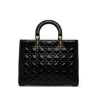 Dior Large Patent Cannage Lady Dior (SHG-WCWHTr)