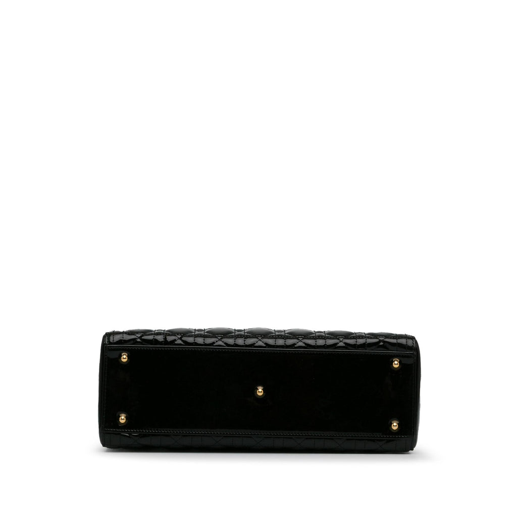 Dior Large Patent Cannage Lady Dior (SHG-WCWHTr)