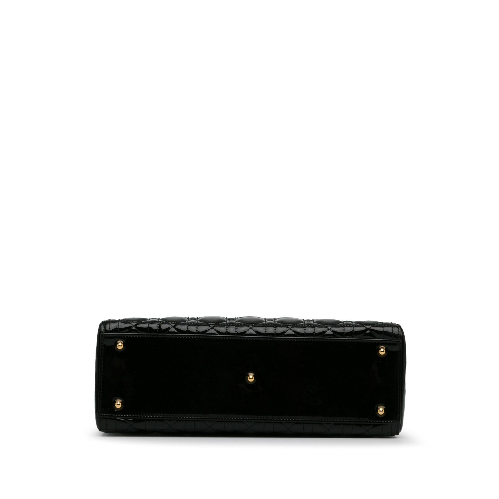 Dior Large Patent Cannage Lady Dior (SHG-WCWHTr)