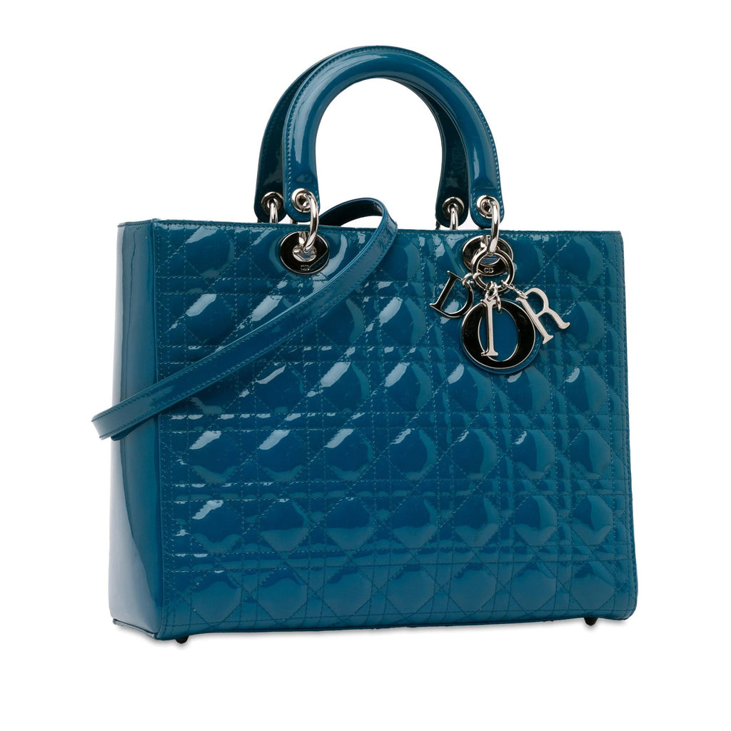 Dior Large Patent Cannage Lady Dior (SHG-BlMPBZ)
