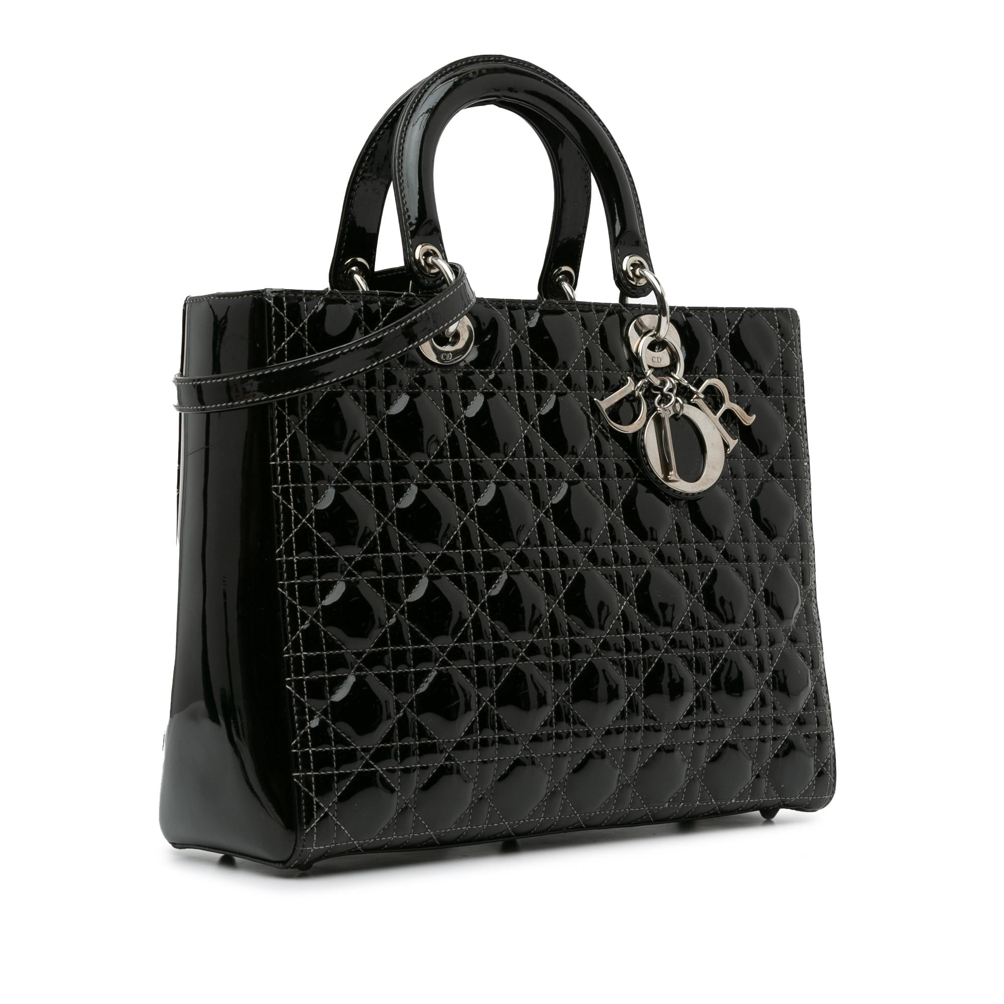 Dior Large Patent Cannage Lady Dior (SHG-bYroL1)