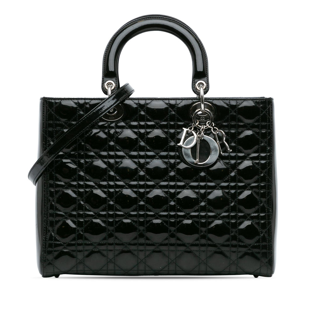 Dior Large Patent Cannage Lady Dior (SHG-IAwgOV)
