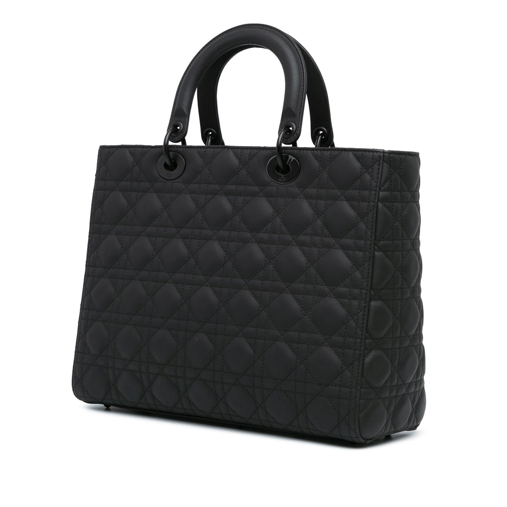 Dior Large Ultra Matte Calfskin Cannage Lady Dior (SHG-Mtgd6q)