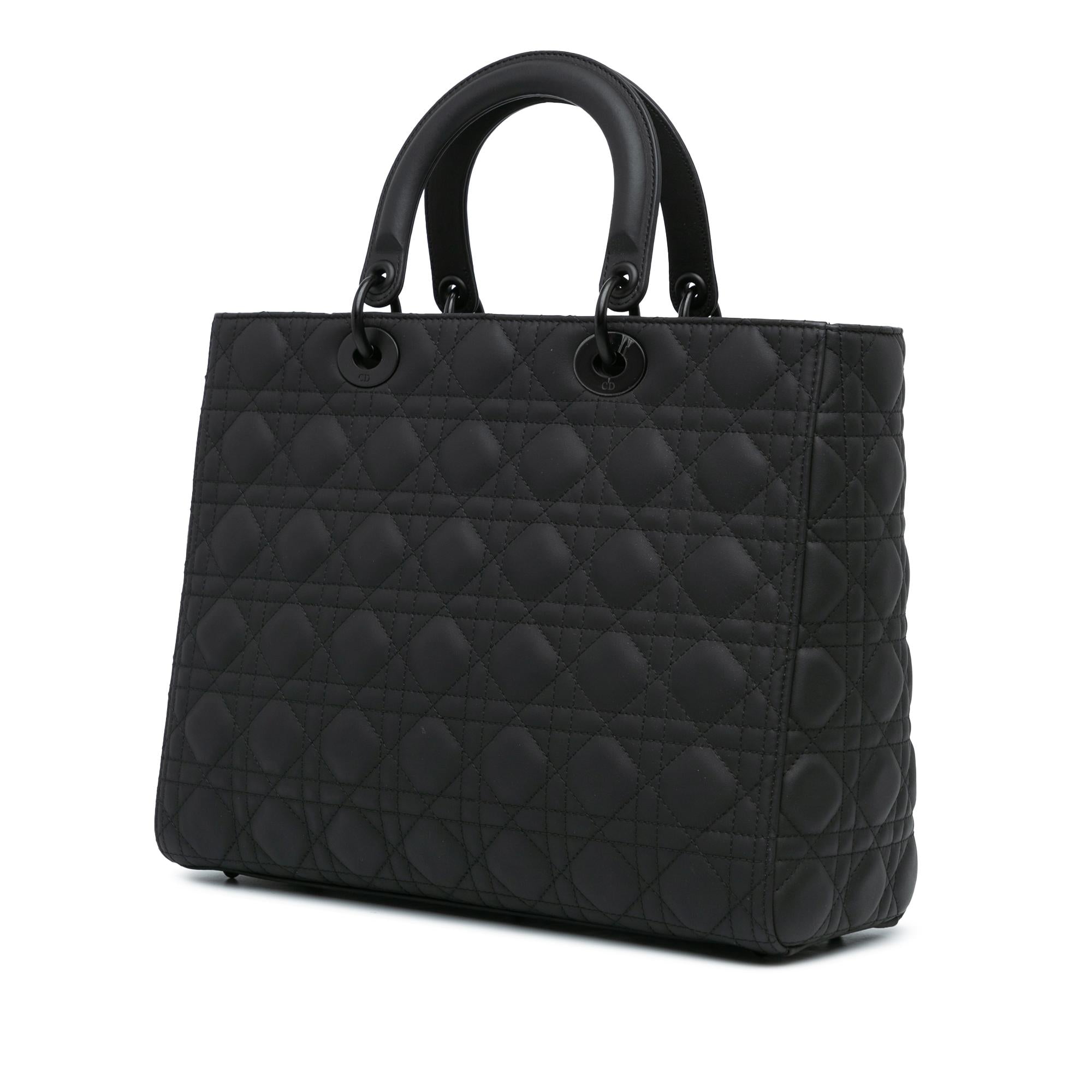 Dior Large Ultra Matte Calfskin Cannage Lady Dior (SHG-Mtgd6q)