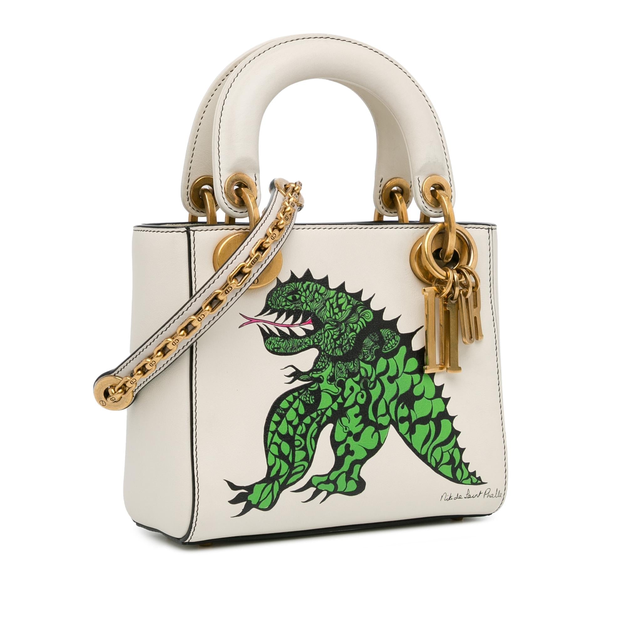 Dior Limited Edition Niki De Saint Phalle Mini Dragon Calfskin Lady Dior (SHG-C3LcwE)