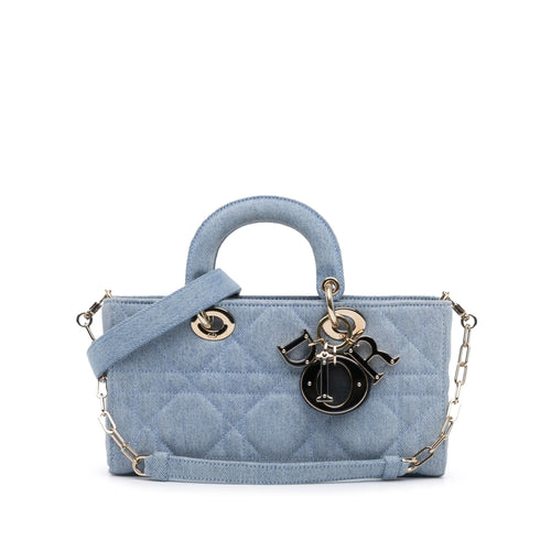 Dior Medium Denim Macrocannage Lady D Joy Satchel (SHG-F26KTq)