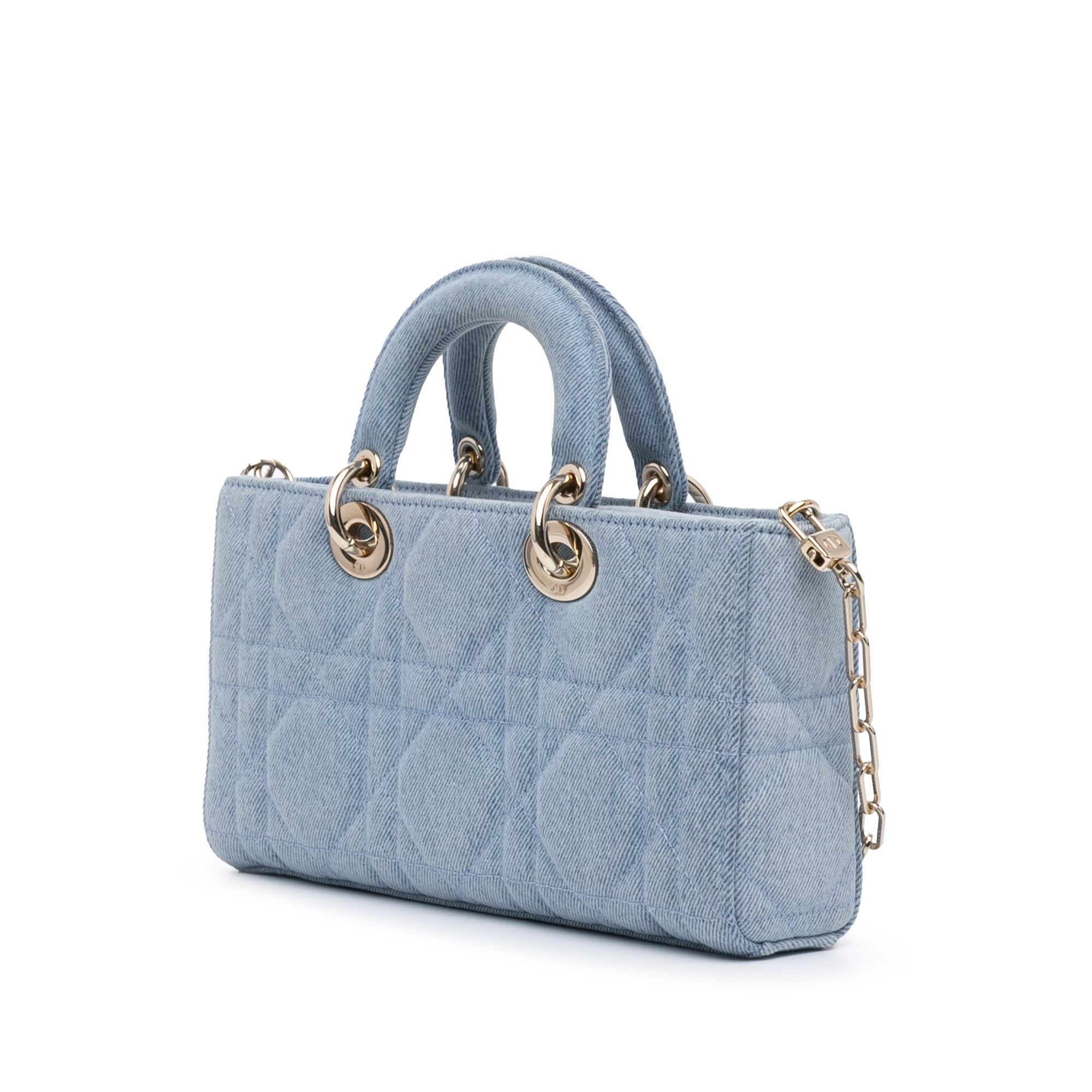 Dior Medium Denim Macrocannage Lady D Joy Satchel (SHG-F26KTq)