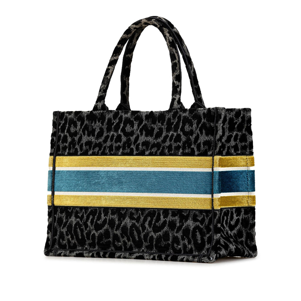 Dior Medium Embroidered Canvas Leopard Mizza Book Tote (SHG-L4qbE5)