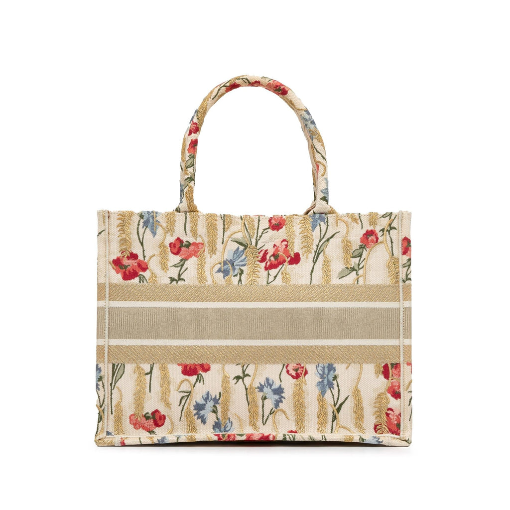 Dior Medium Embroidered Hibiscus Book Tote (SHG-zgBOJX)