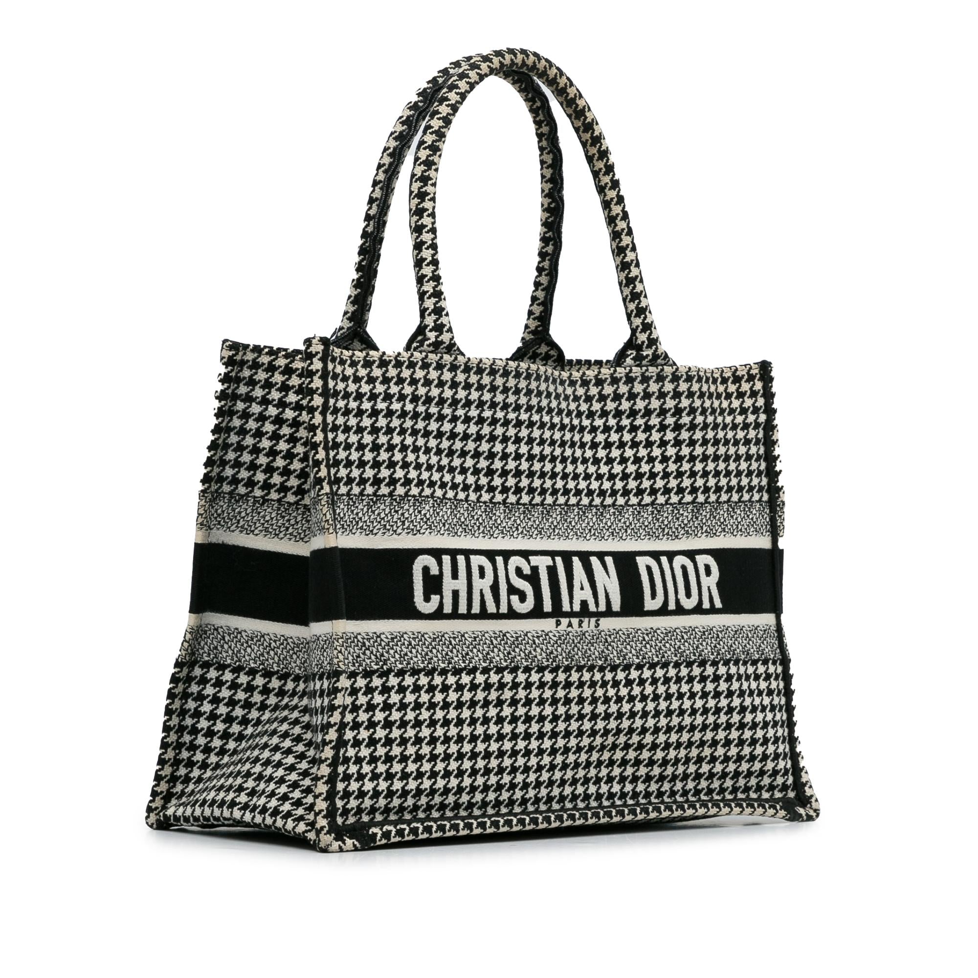 Dior Medium Houndstooth Book Tote (SHG-pPdPtp)