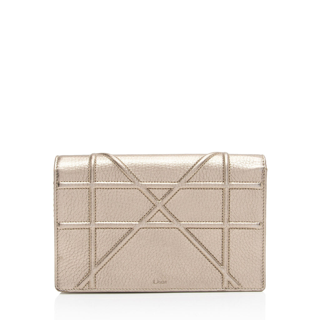 Dior Metallic Calfskin Diorama Wallet on Chain (SHF-fyOwgL)